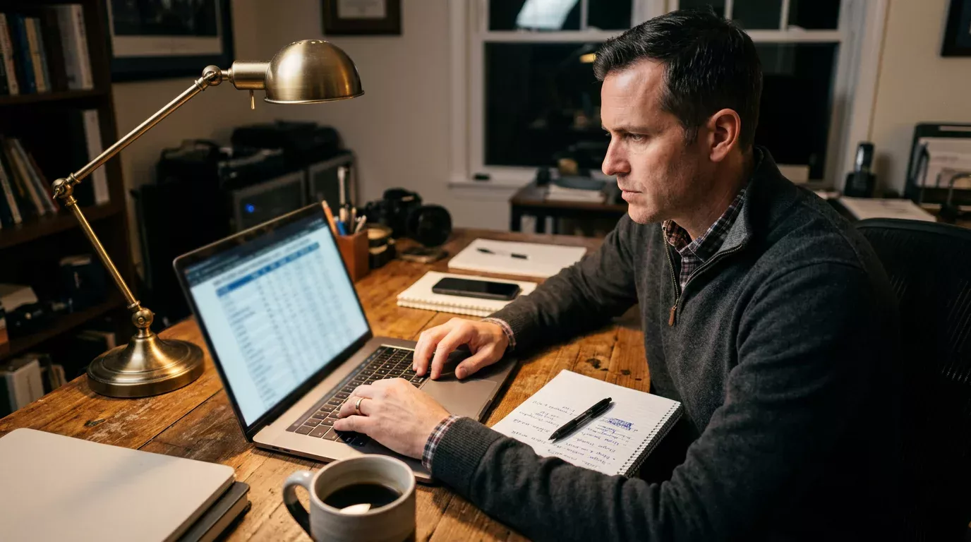 Analyst reviewing NBA player injury reports and usage data on a laptop before placing prop bets at a UK bookmaker
